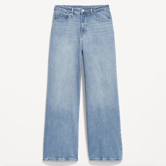 NWOT Old Navy Medium Wash Extra High-Waisted Super Wide-Leg Jeans - Picture 2 of 5